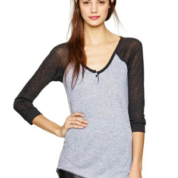 ✨ Aritzia Wilfred Free Lightweight Gray Raglan Baseball Tee XXS ✨ - Picture 3 of 9